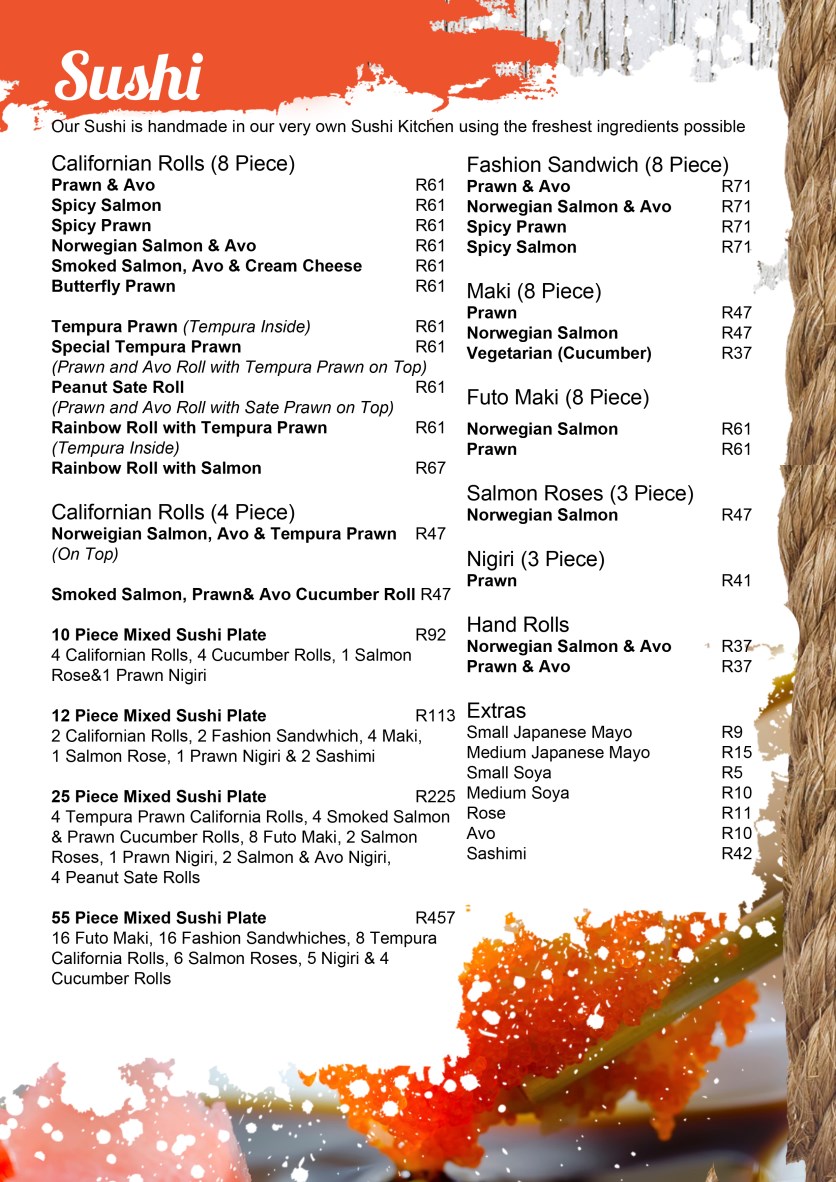 Isabellas Lamberts Bay Menu - Isabellas